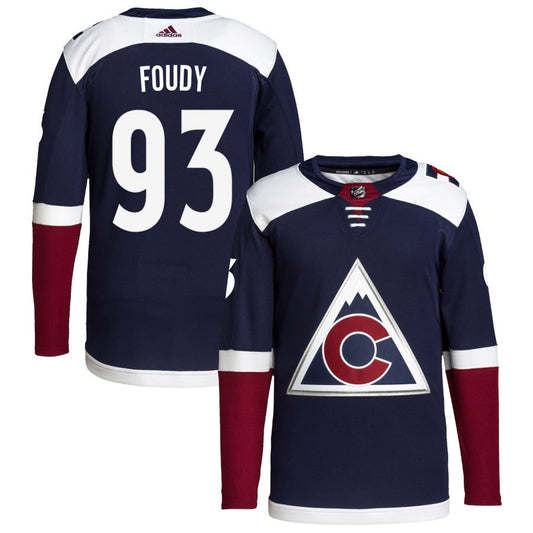 Colorado Avalanche #93 Jean-Luc Foudy Navy Alternate Authentic Pro Jersey