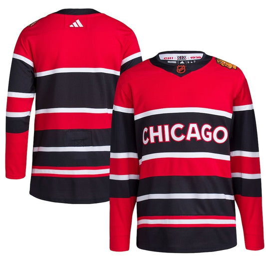 Chicago Blackhawks Red Reverse Retro Authentic Blank Jersey