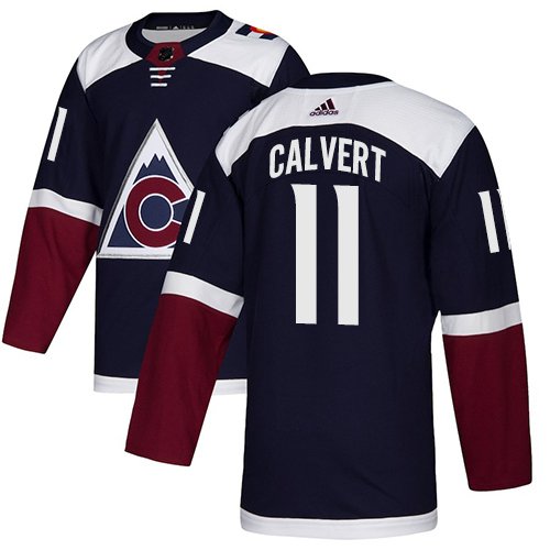 Colorado Avalanche #11 Matt Calvert Authentic Navy Jersey