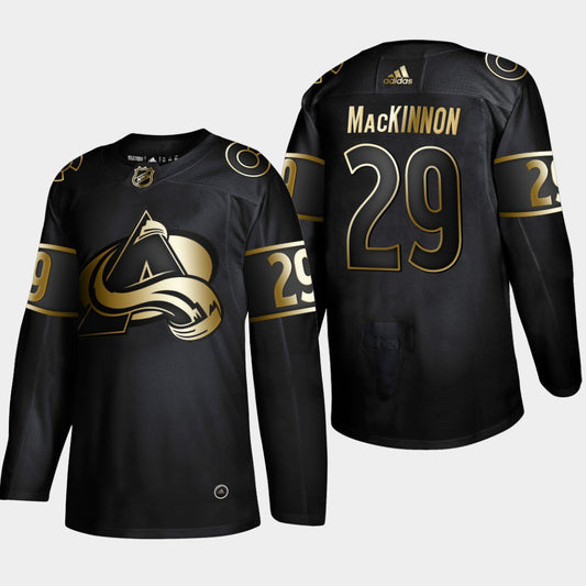 Colorado Avalanche #29 Nathan MacKinnon Black Golden Jersey